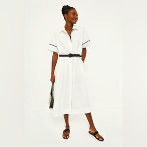 White Piped Kate Dress